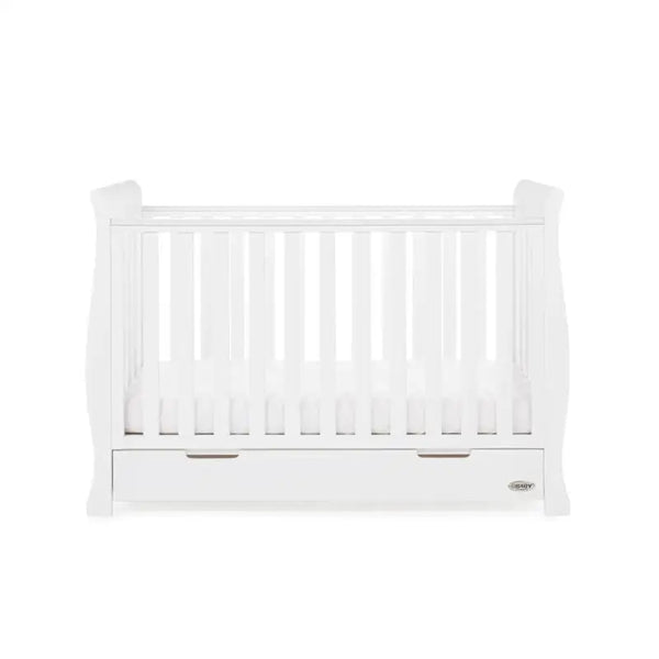 OBaby Stamford Mini Sleigh Cot Bed - White  Obaby   