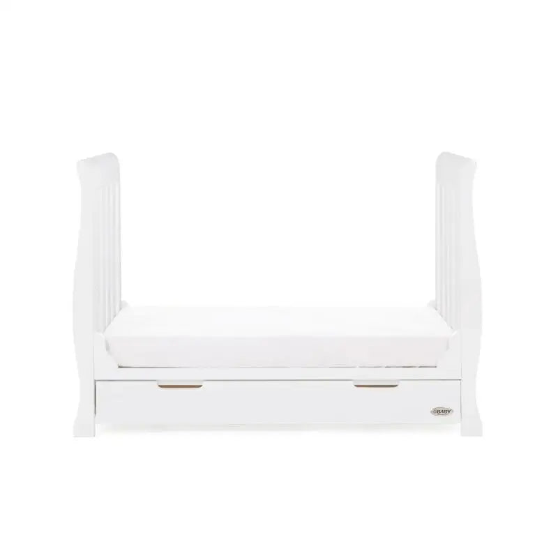OBaby Stamford Mini Sleigh Cot Bed - White  Obaby   