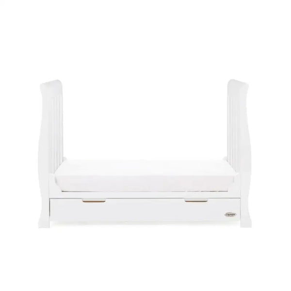OBaby Stamford Mini Sleigh Cot Bed - White  Obaby   