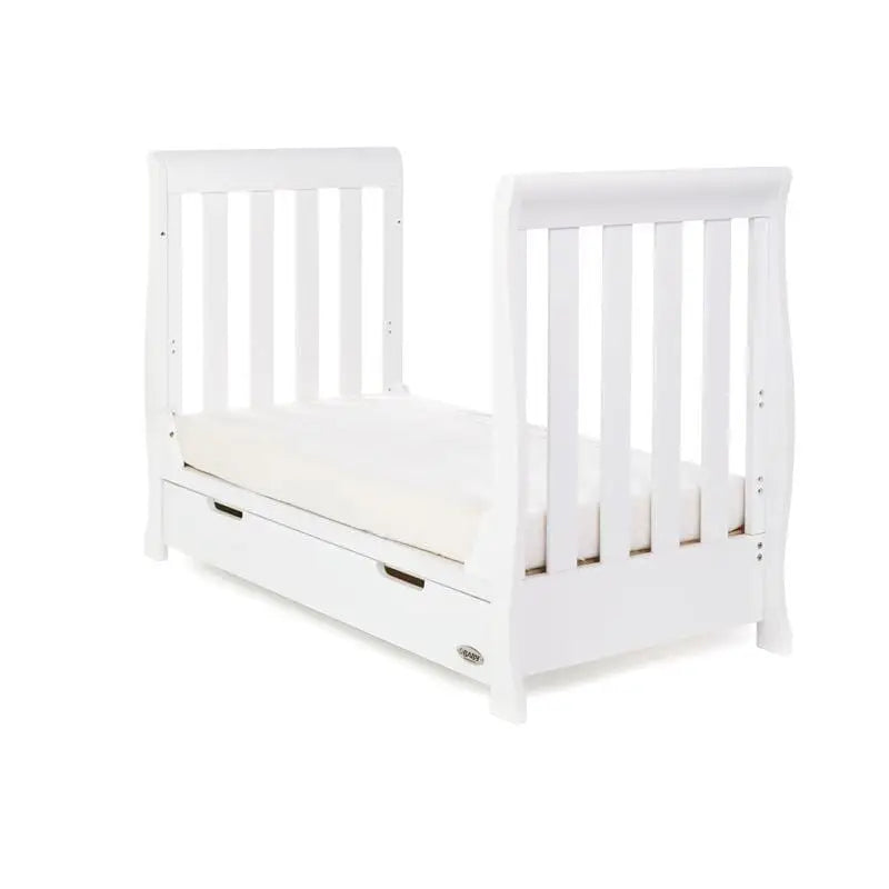 OBaby Stamford Mini Sleigh Cot Bed - White  Obaby   