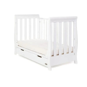 OBaby Stamford Mini Sleigh Cot Bed - White  Obaby   