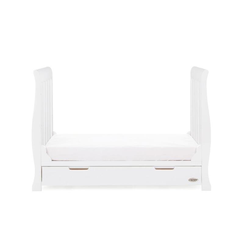 OBaby Stamford Mini Sleigh Cot Bed - White  Obaby   