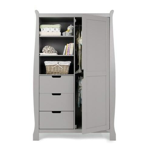 Obaby Stamford Sleigh Double Wardrobe - Warm Grey  Obaby   