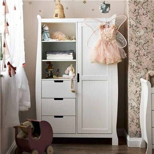 Obaby Stamford Sleigh Double Wardrobe - White  Obaby   