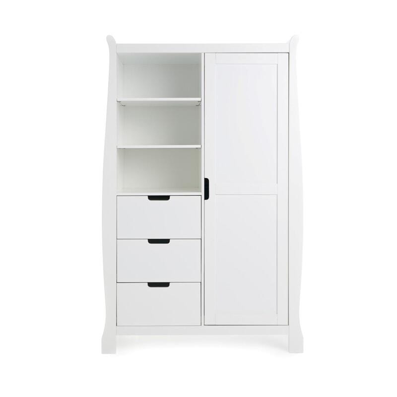 Obaby Stamford Sleigh Double Wardrobe - White  Obaby   