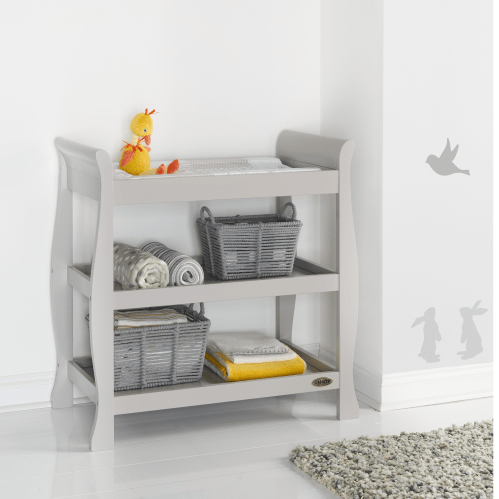 OBaby Stamford Sleigh Open Changing Unit in Warm Grey  Obaby   