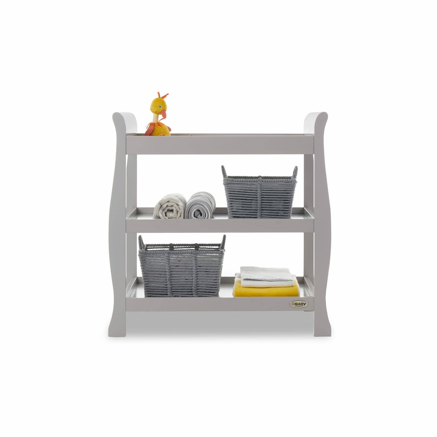 OBaby Stamford Sleigh Open Changing Unit in Warm Grey  Obaby   