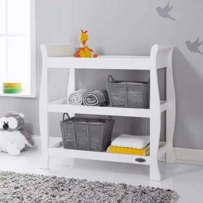 OBaby Stamford Sleigh Open Changing Unit in White  Obaby   