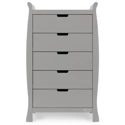 OBaby Stamford Sleigh Tall Chest of Drawers - Warm Grey  Obaby   