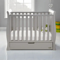 OBaby Stamford Space Saving Sleigh Cot - Warm Grey
