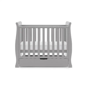OBaby Stamford Space Saving Sleigh Cot - Warm Grey  Obaby   