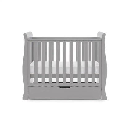 OBaby Stamford Space Saving Sleigh Cot - Warm Grey  Obaby   