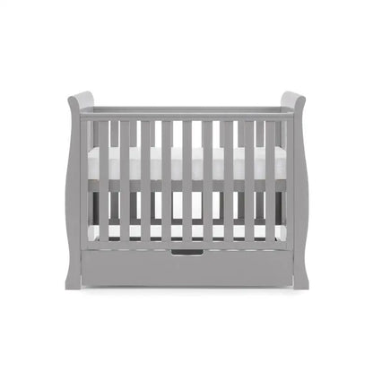 OBaby Stamford Space Saving Sleigh Cot - Warm Grey  Obaby   