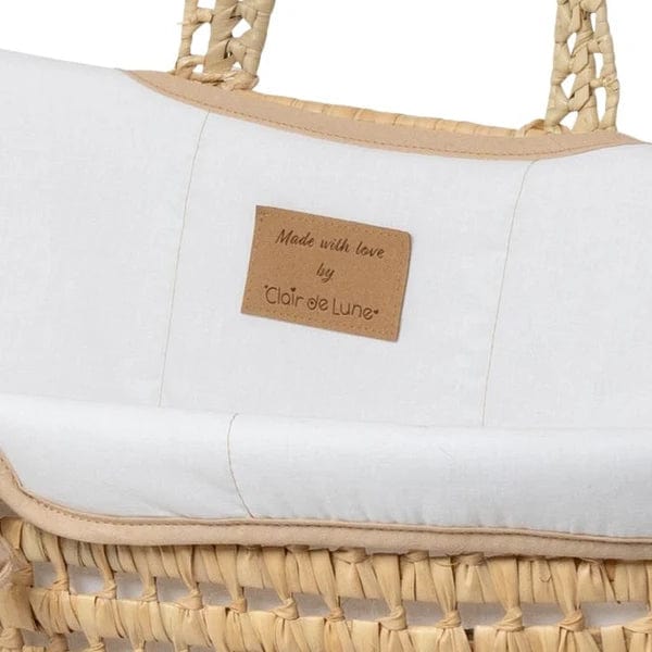 Organic Moses Basket in White - Clair De Lune Organics Range  Clair De Lune   