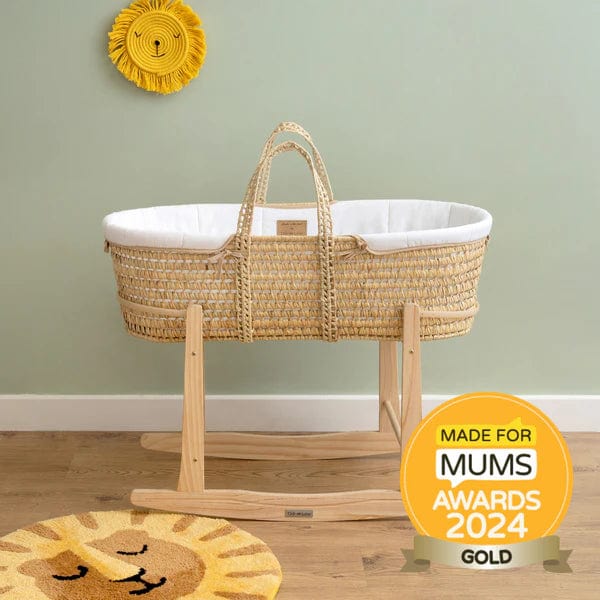 Organic Moses Basket in White - Clair De Lune Organics Range  Clair De Lune   