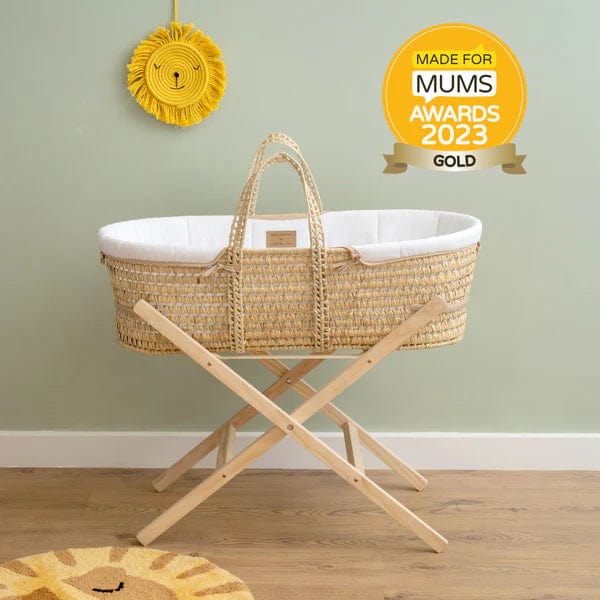 Organic Moses Basket in White - Clair De Lune Organics Range  Clair De Lune   