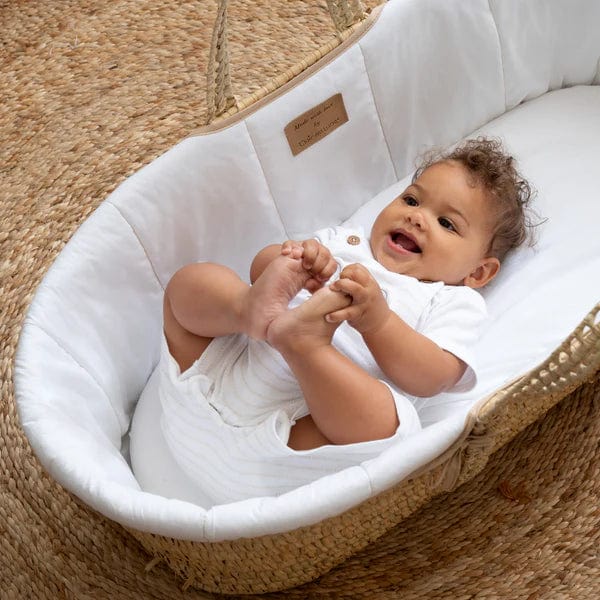 Organic Moses Basket in White - Clair De Lune Organics Range  Clair De Lune   