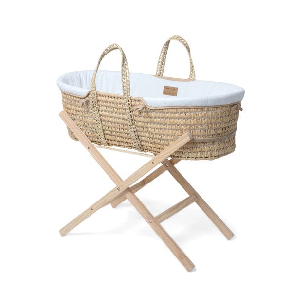 Organic Moses Basket in White - Clair De Lune Organics Range  Clair De Lune   