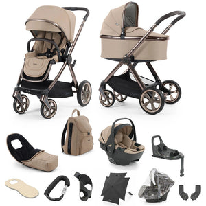 Oyster 4 Fawn Ultimate Travel System with Capsule 360 Car Seat & Rotating ISOFIX Base