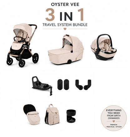 BabyStyle Oyster Vee 3 in 1 Travel System – Vanilla