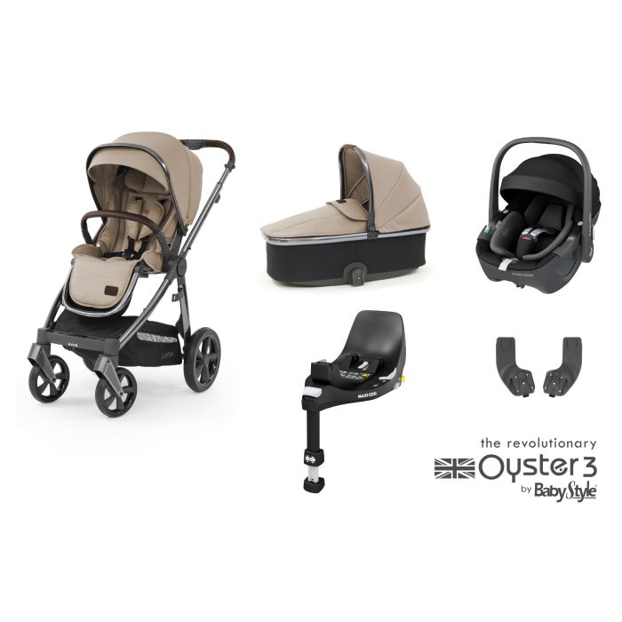 BabyStyle Oyster 3 Butterscotch - Essentials Maxi Cosi Pebble 360 Bundle
