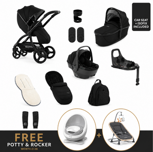 Egg3® Panther Black Luxury 3 in 1 Travel System Bundle - 8 Piece Bundle