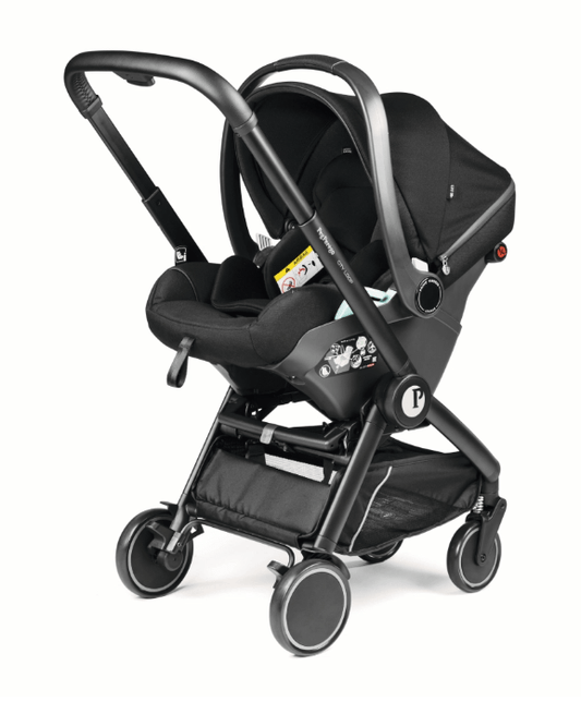 Peg Perego City Loop Twin Bundle 3 in 1 Travel System & Lounge i-Sized Infant Carrier - True Black Peg Perego