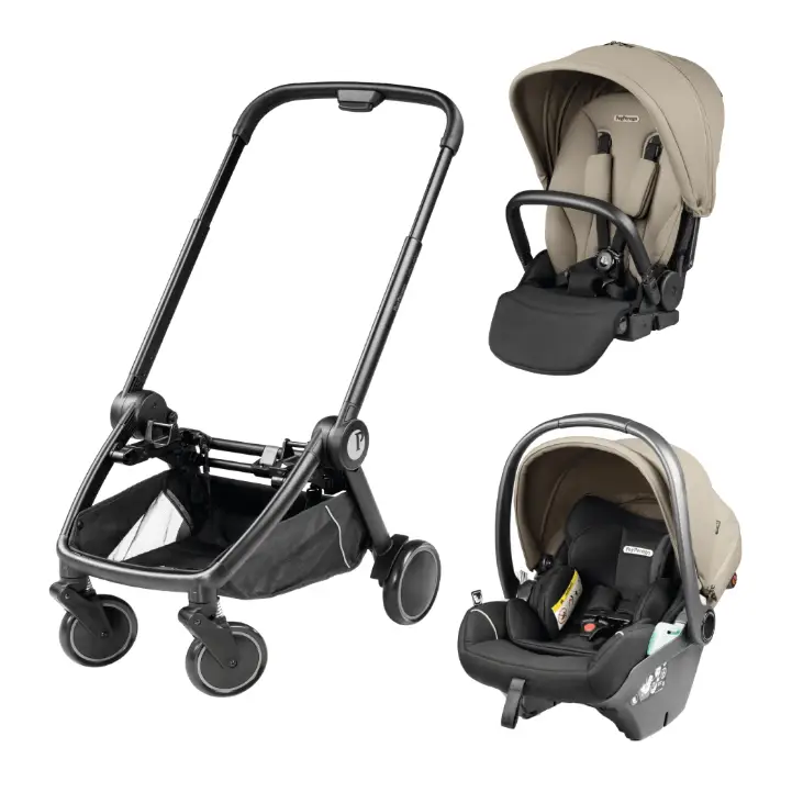 Peg Perego City Loop Chassis Seat Unit & Lounge i-Sized Infant Carrier - Vanilla Blend Peg Perego