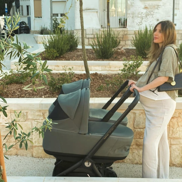 Peg Perego City Loop Twin 3 in 1 Travel System & Lounge i-Sized Infant Carrier - Metal Peg Perego