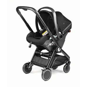 Peg Perego City Loop Twin Bundle 3 in 1 Travel System & Lounge i-Sized Infant Carrier - True Black Peg Perego