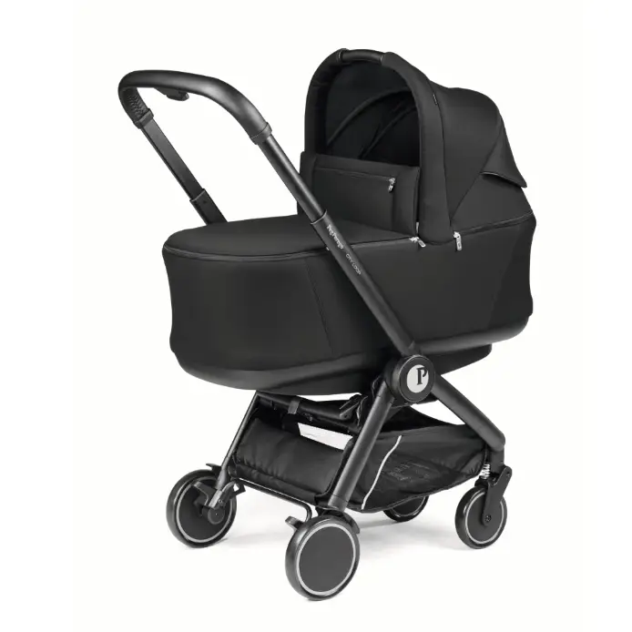 Peg Perego City Loop Twin Bundle 3 in 1 Travel System & Lounge i-Sized Infant Carrier - True Black Peg Perego