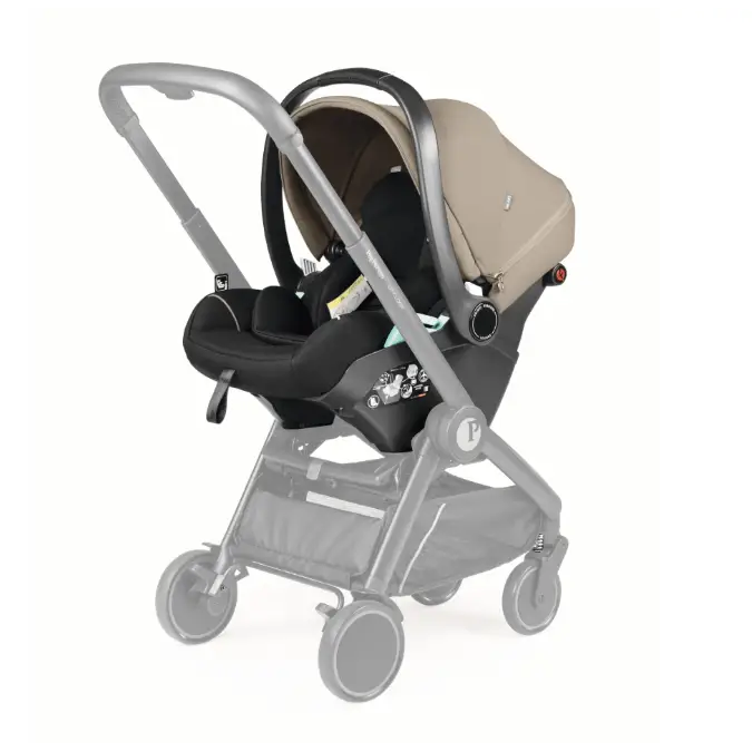 Peg Perego City Loop Twin Bundle 3 in 1 Travel System & Lounge i-Sized Infant Carrier - Vanilla Blend Peg Perego