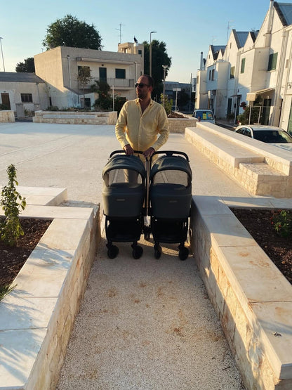 Peg Perego City Loop Twin Bundle 3 in 1 Travel System & Lounge i-Sized Infant Carrier - True Black Peg Perego