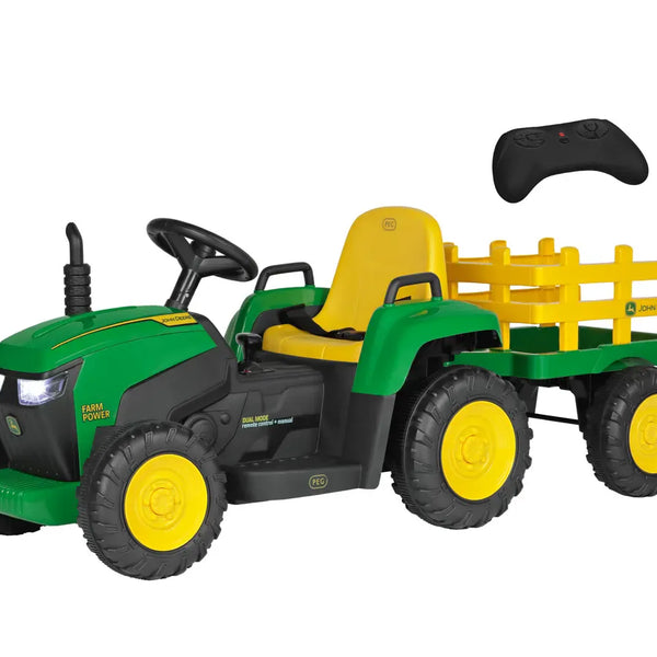 Peg Perego John Deer Farm Power Ride On Tractor - Green Peg Perego