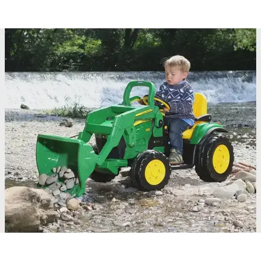 Peg Perego John Deere Ground Loader Childrens Ride On Digger-Green Peg Perego