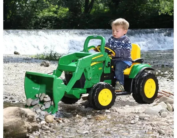Peg Perego John Deere Ground Loader Childrens Ride On Digger-Green Peg Perego