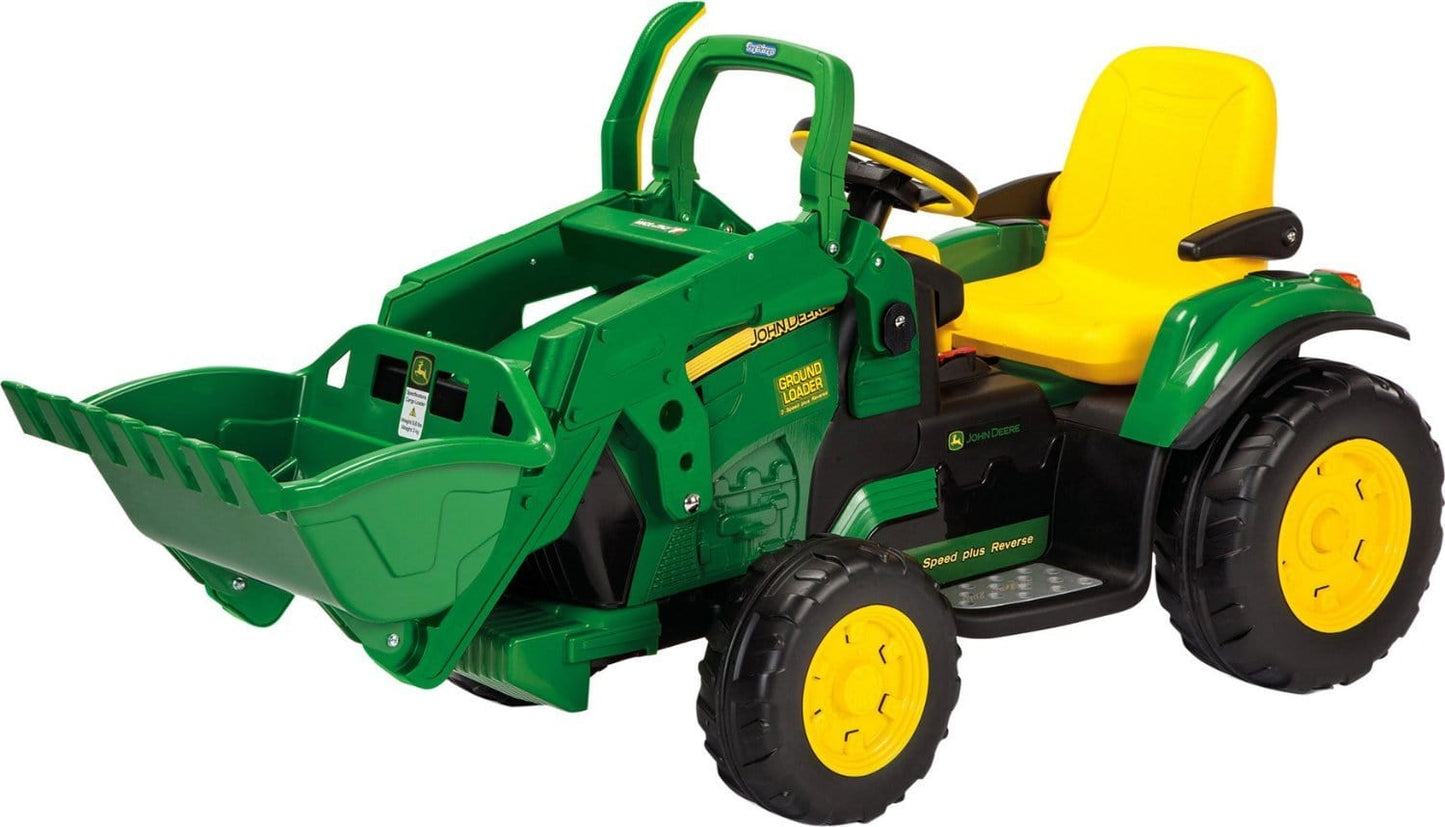 Peg Perego John Deere Ground Loader Childrens Ride On Digger-Green Peg Perego