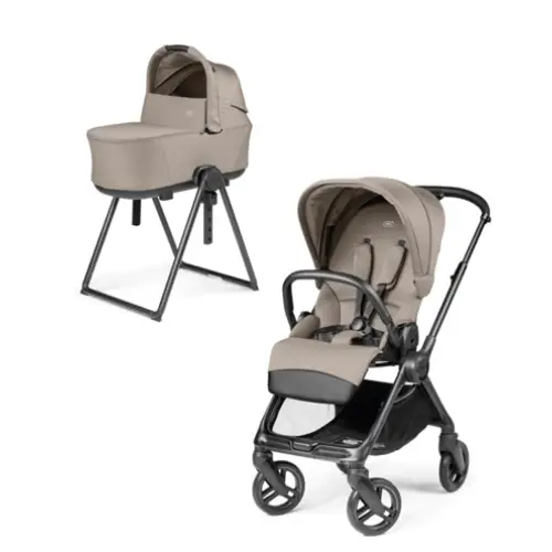 Peg Perego Switch Desert Beige Bundle – Stroller, Carrycot & Home Stand