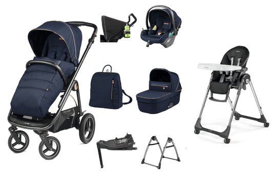 Peg Perego Peg Perego Veloce Elite Town Country Travel System i-Size Highchair Bundle - Blue Shine
