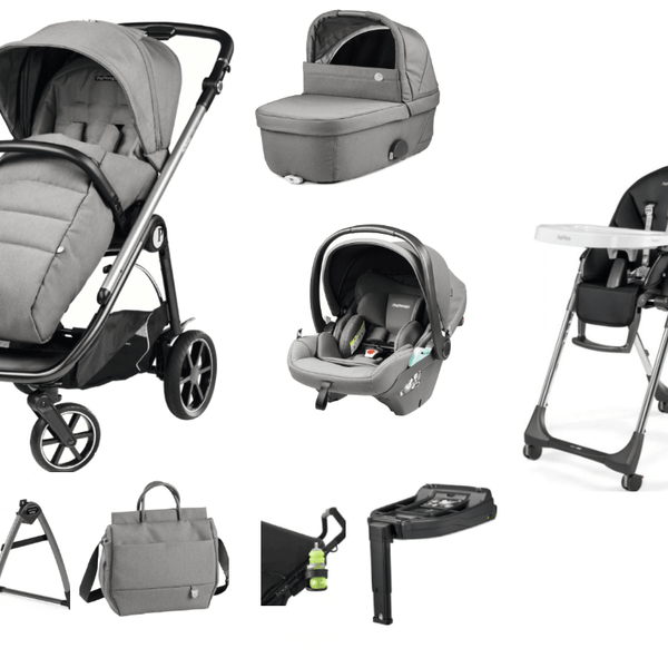 Peg Perego Veloce Elite Town Country Travel System i-Size Highchair Bundle - Mercury Peg Perego