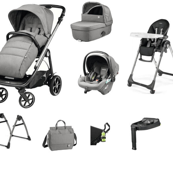 Peg Perego Veloce Elite Travel System 360 Twist i-Size Highchair Bundle - Mercury Peg Perego
