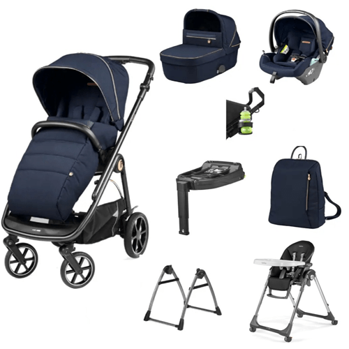 Peg Perego Veloce Elite Travel System i-Size 360 Bundle With Highchair - Blue Shine Peg Perego