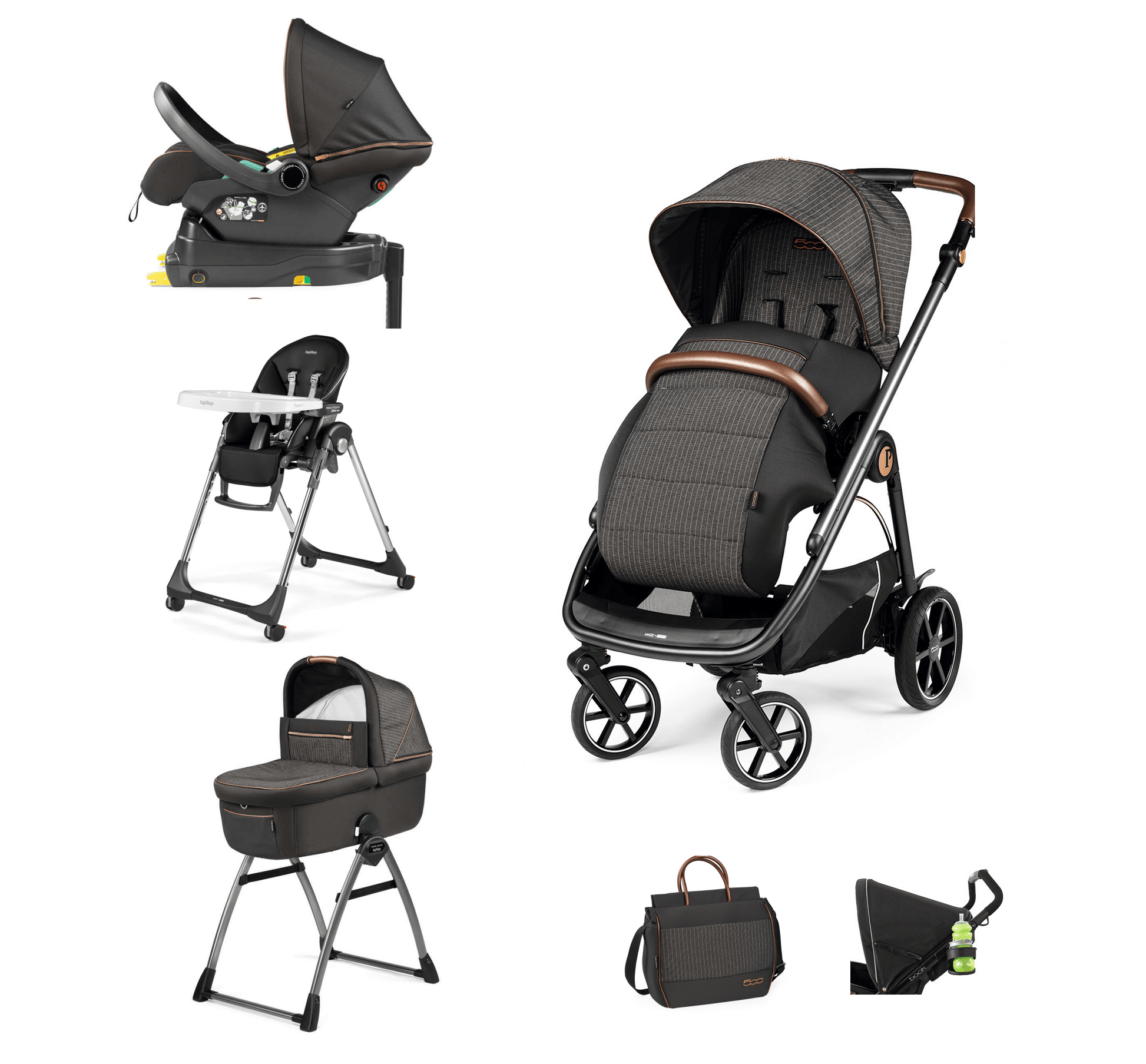 Peg Perego Veloce Travel System i-Size Bundle With Highchair - Fiat 500  Peg Perego   