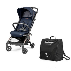 Peg Perego Volo Cabin Stroller Blue Shine with Travel Bag Peg Perego