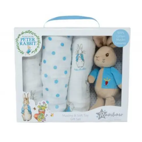 Peter Rabbit Soft Toy & Muslins Gift Set  Peter Rabbit   