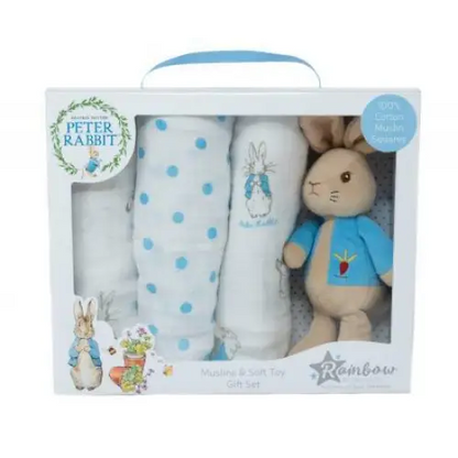 Peter Rabbit Soft Toy & Muslins Gift Set  Peter Rabbit   