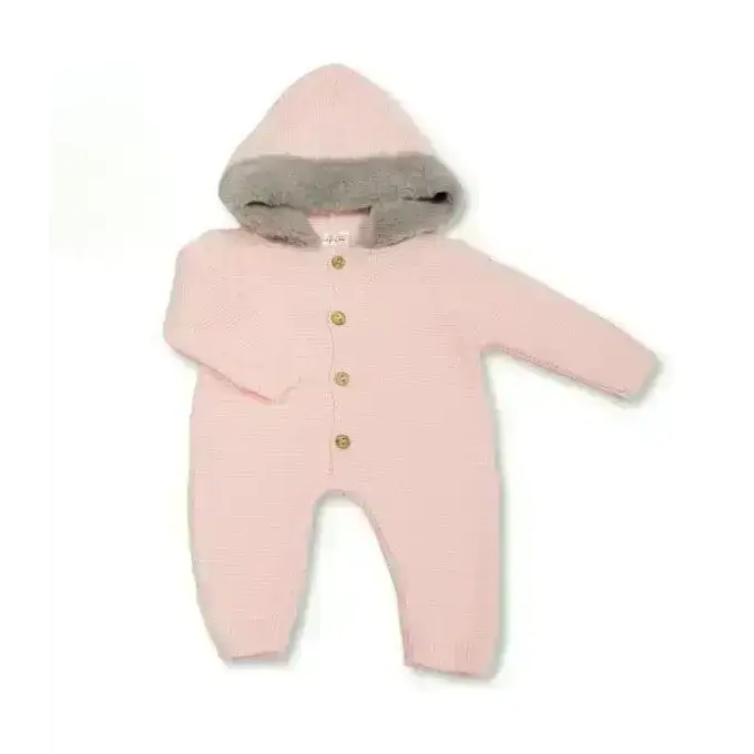 Just for Me Pink Baby pram suit with faux fur hood