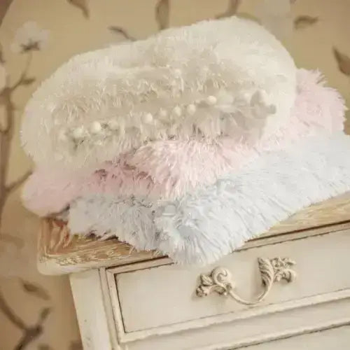 Bizzi Growin Pom Pom blanket in Blue