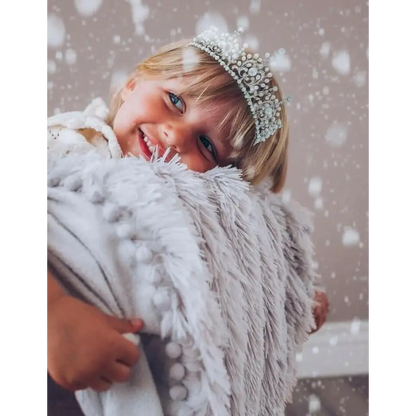 Pom Pom Blanket in Grey  bizzi growin   