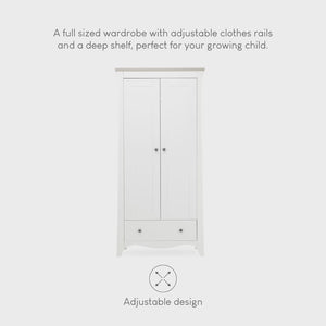 Cuddle Co Clara Wardrobe - White & Ash General Cuddle Co